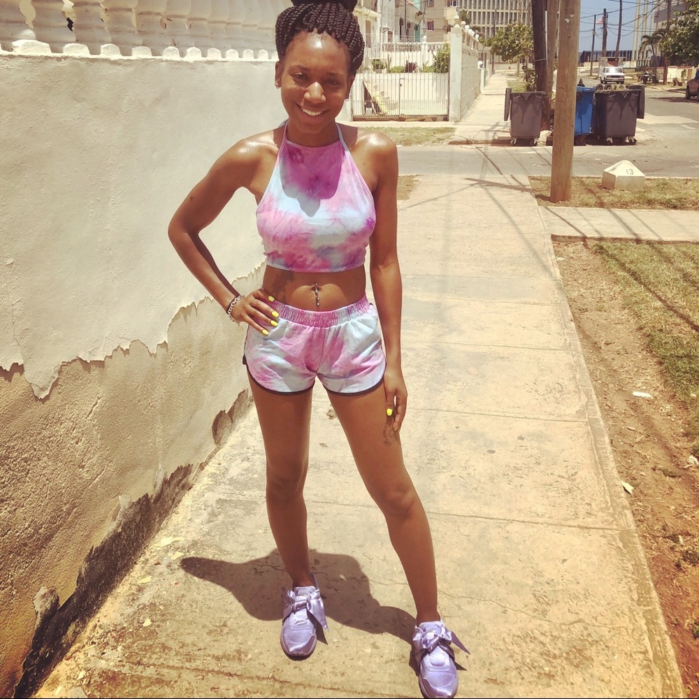 Two piece halter and short set